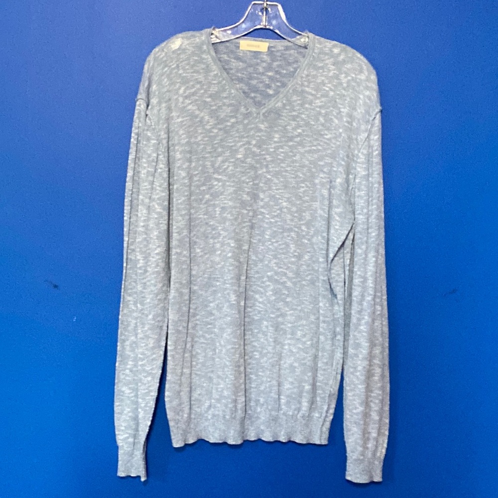 Men’s CODICE Heathered Light Blue V Neck Lightweight Sweater-Pullover Sz L or XL